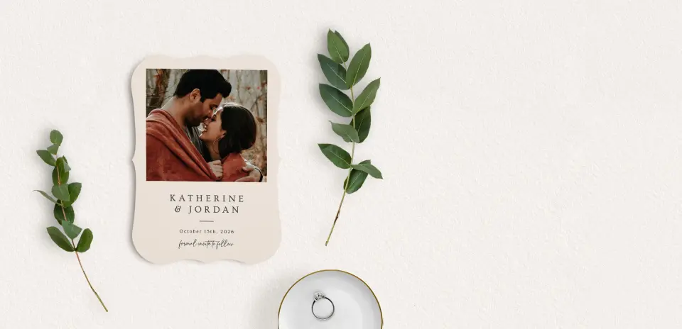 Save the Date Card with Optional Guest Addressing Service