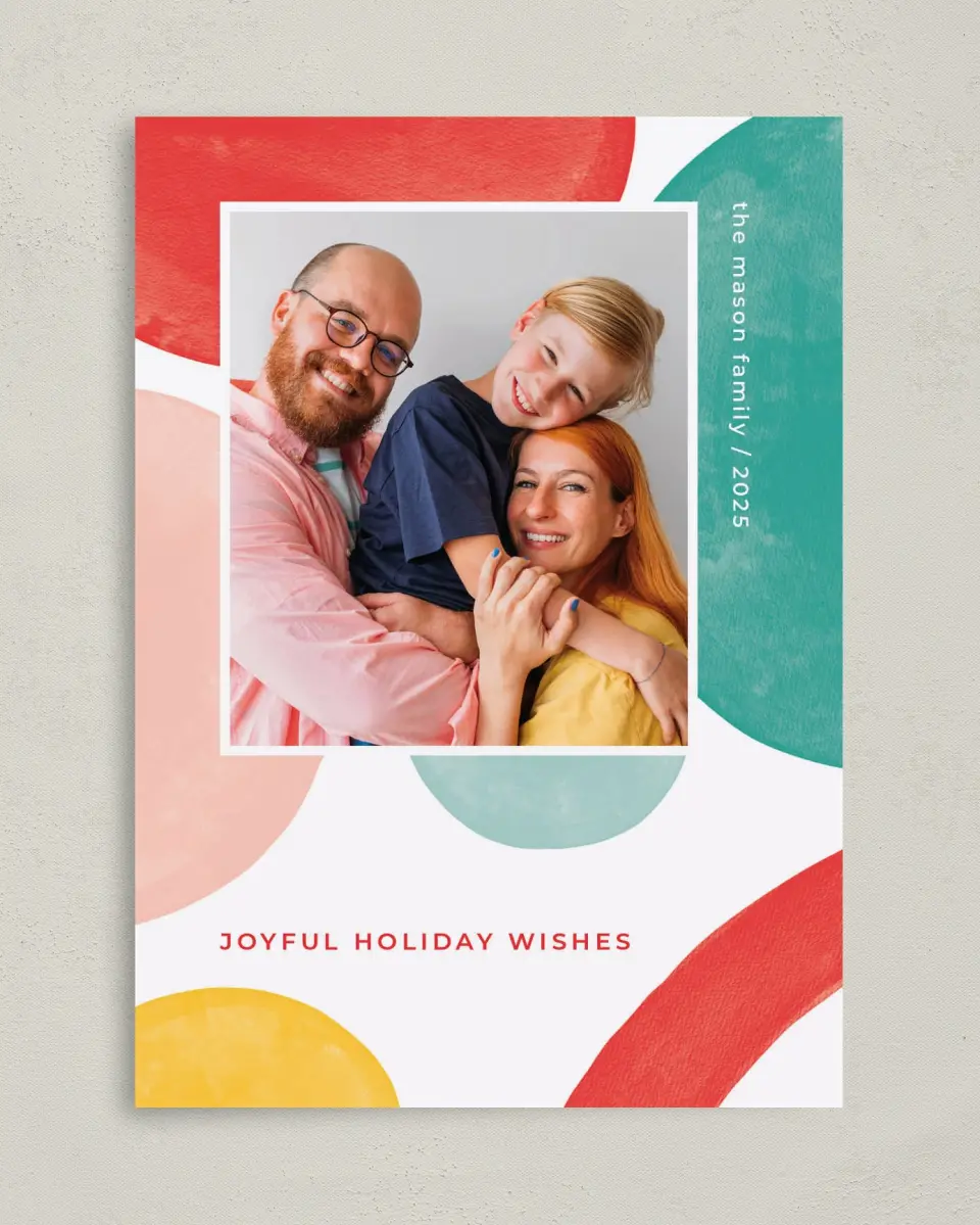 This is a 5" x 7" Christmas Card called Bright & Jolly printed in full color on Premium Smooth paper