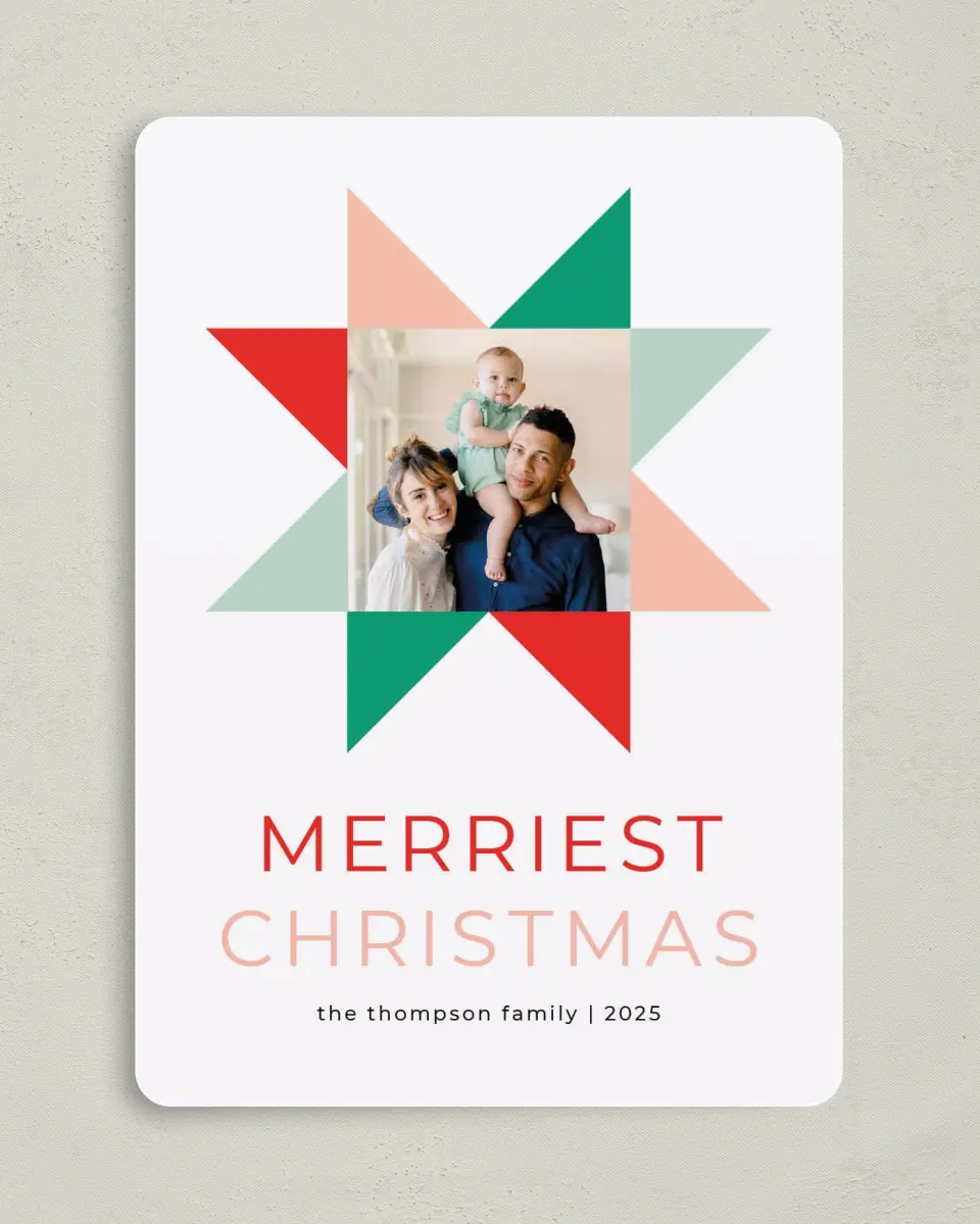 This is a 5" x 7" Christmas Card called Merry Merry printed in full color on Premium Smooth paper
