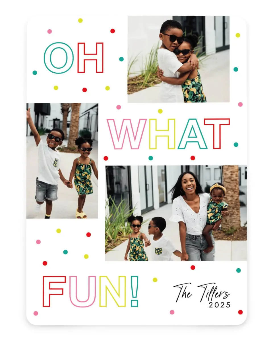Vibrant Fun Gold Foil Christmas Cards