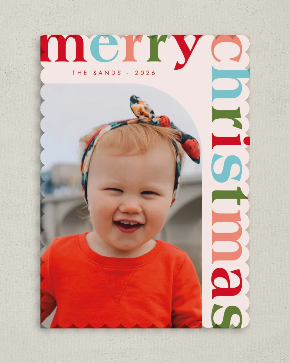 This is a 5" x 7" Christmas Card called Colorful Christmas printed in full color on Premium Smooth paper on Premium Smooth paper on Premium Smooth paper