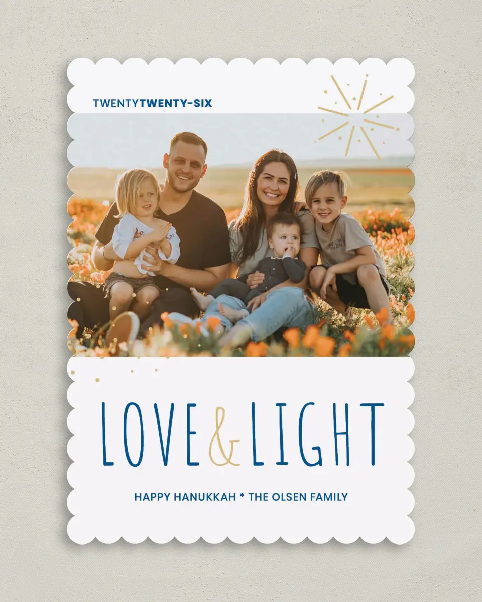 This is a 5" x 7" Hanukkah Card called Lovely Light printed in full color on Premium Smooth paper