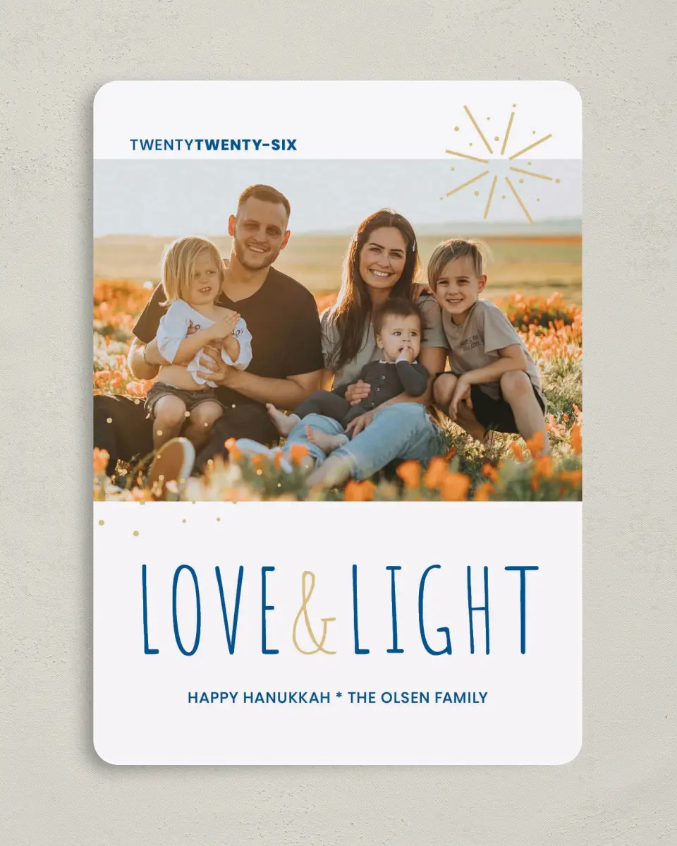 This is a 5" x 7" Hanukkah Card called Lovely Light printed in full color on Premium Smooth paper