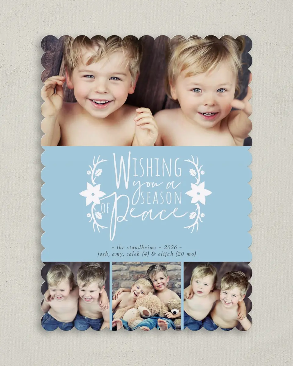This is a 5" x 7" Hanukkah Card called Season of Peace printed in full color on Premium Smooth paper