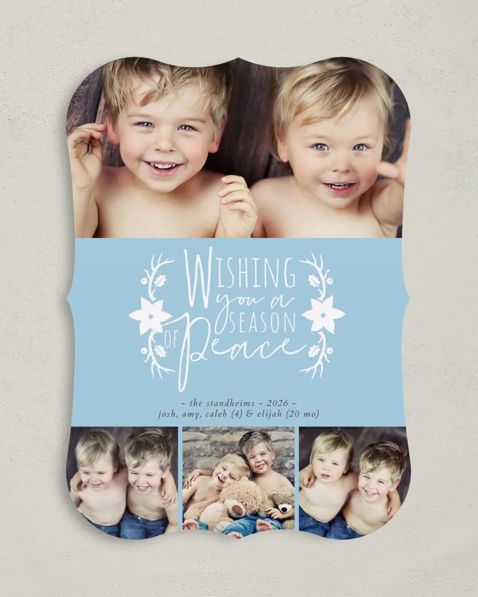 This is a 5" x 7" Hanukkah Card called Season of Peace printed in full color on Premium Smooth paper