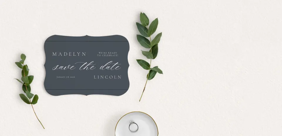 Save the Date Card with Optional Guest Addressing Service