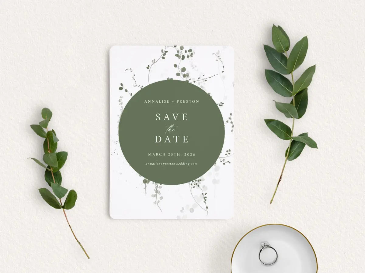 Save the Date Card with Optional Guest Addressing Service