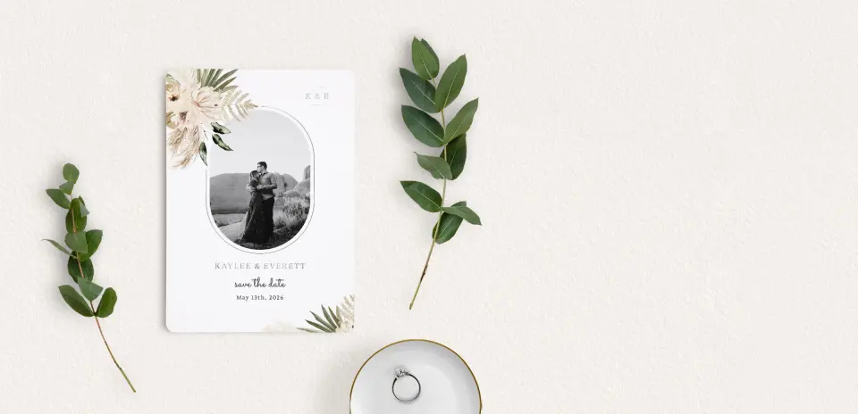 Save the Date Card with Optional Guest Addressing Service
