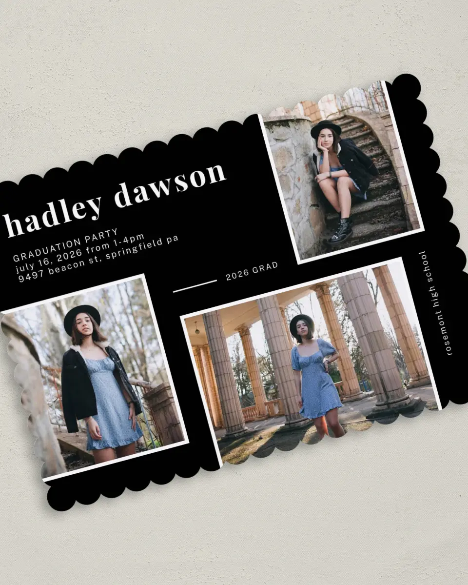 This is a 5" x 7" Graduation Announcement Card called Unstoppable Grad printed in full color on Premium Smooth paper