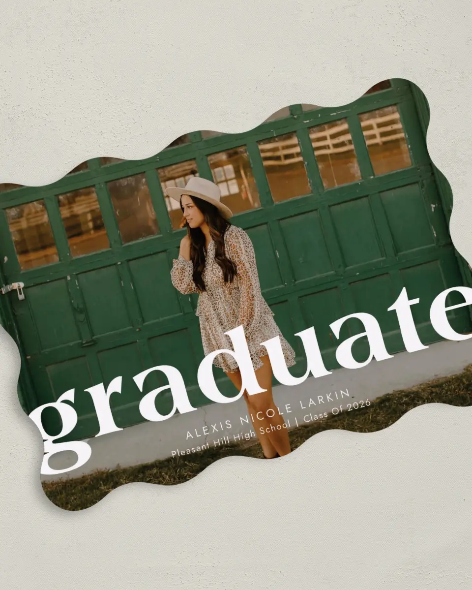 This is a 5" x 7" Graduation Announcement Card called Bold Scholar printed in full color on Premium Smooth paper
