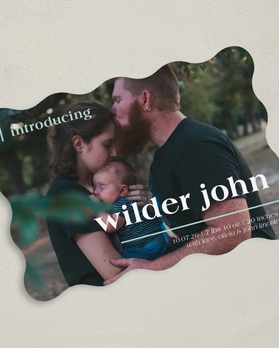 This is a 5" x 7" Birth Announcement Card called Introducing Babe printed in full color on Premium Smooth paper