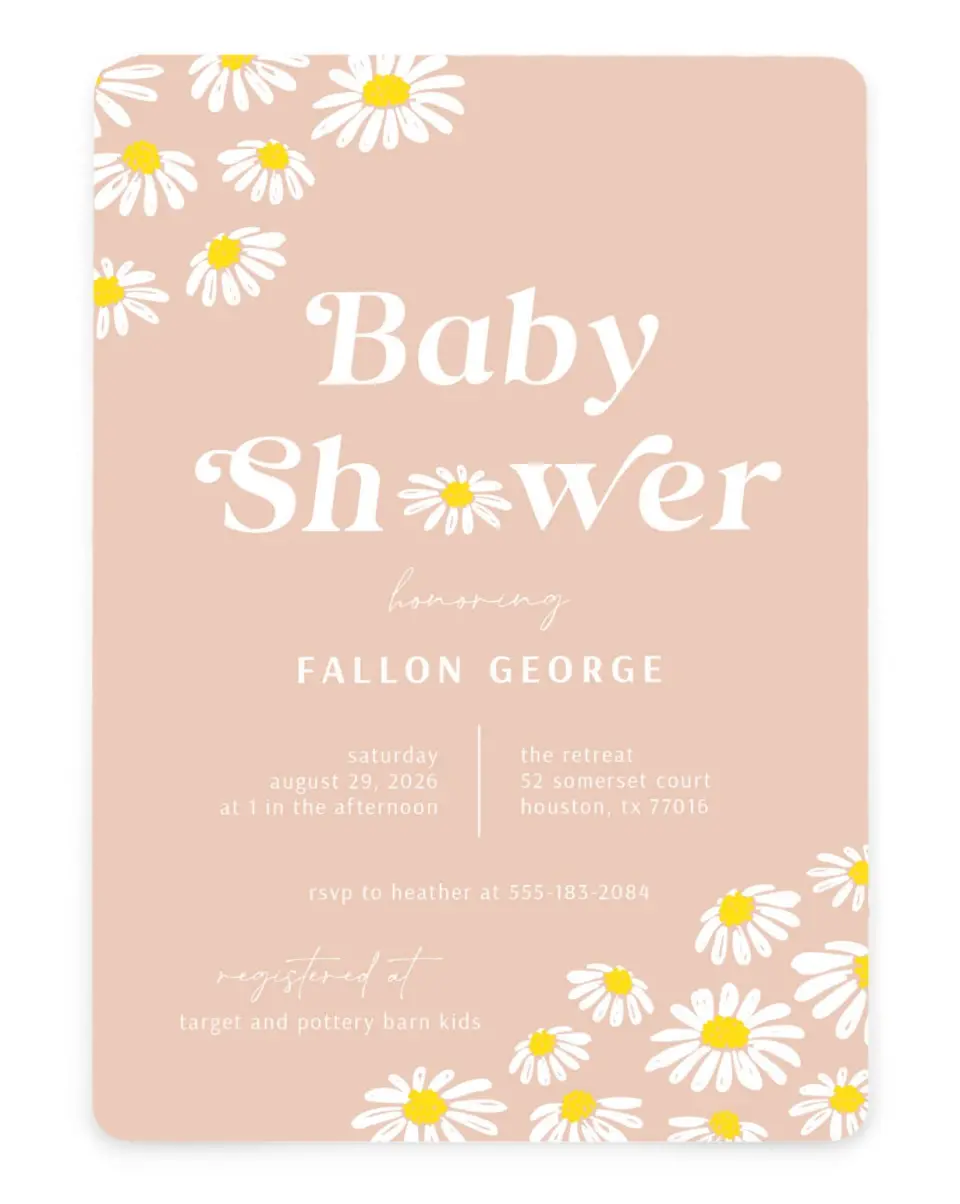 Daisy Crazy Baby Shower Invitation Cards
