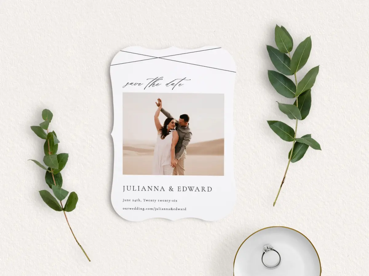 Save the Date Card with Optional Guest Addressing Service