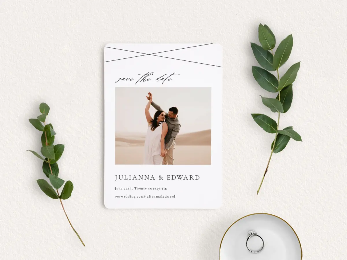 Save the Date Card with Optional Guest Addressing Service