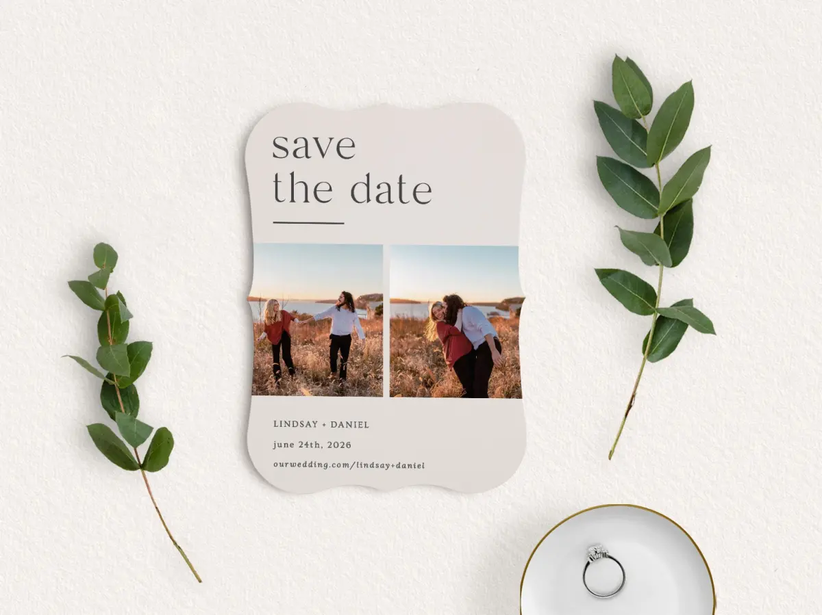 Save the Date Card with Optional Guest Addressing Service