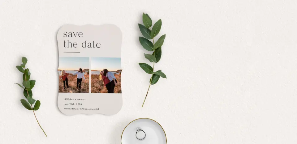 Save the Date Card with Optional Guest Addressing Service