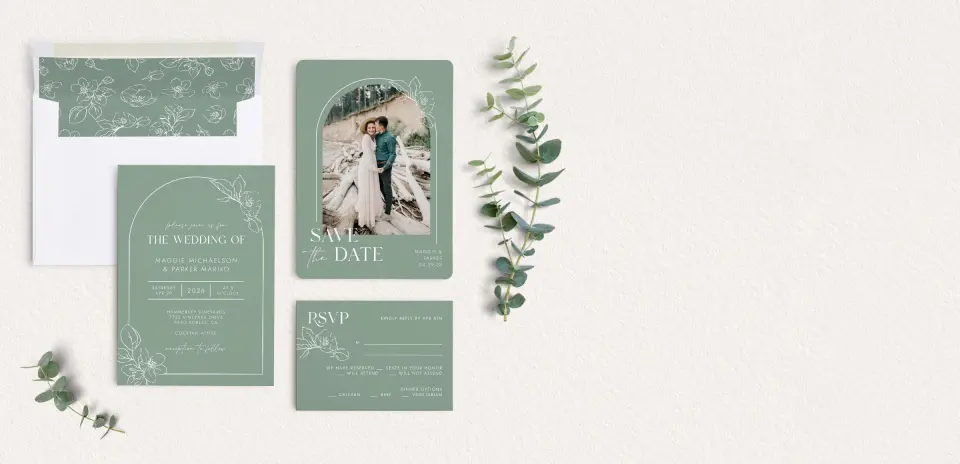 Front of Save the Date Card