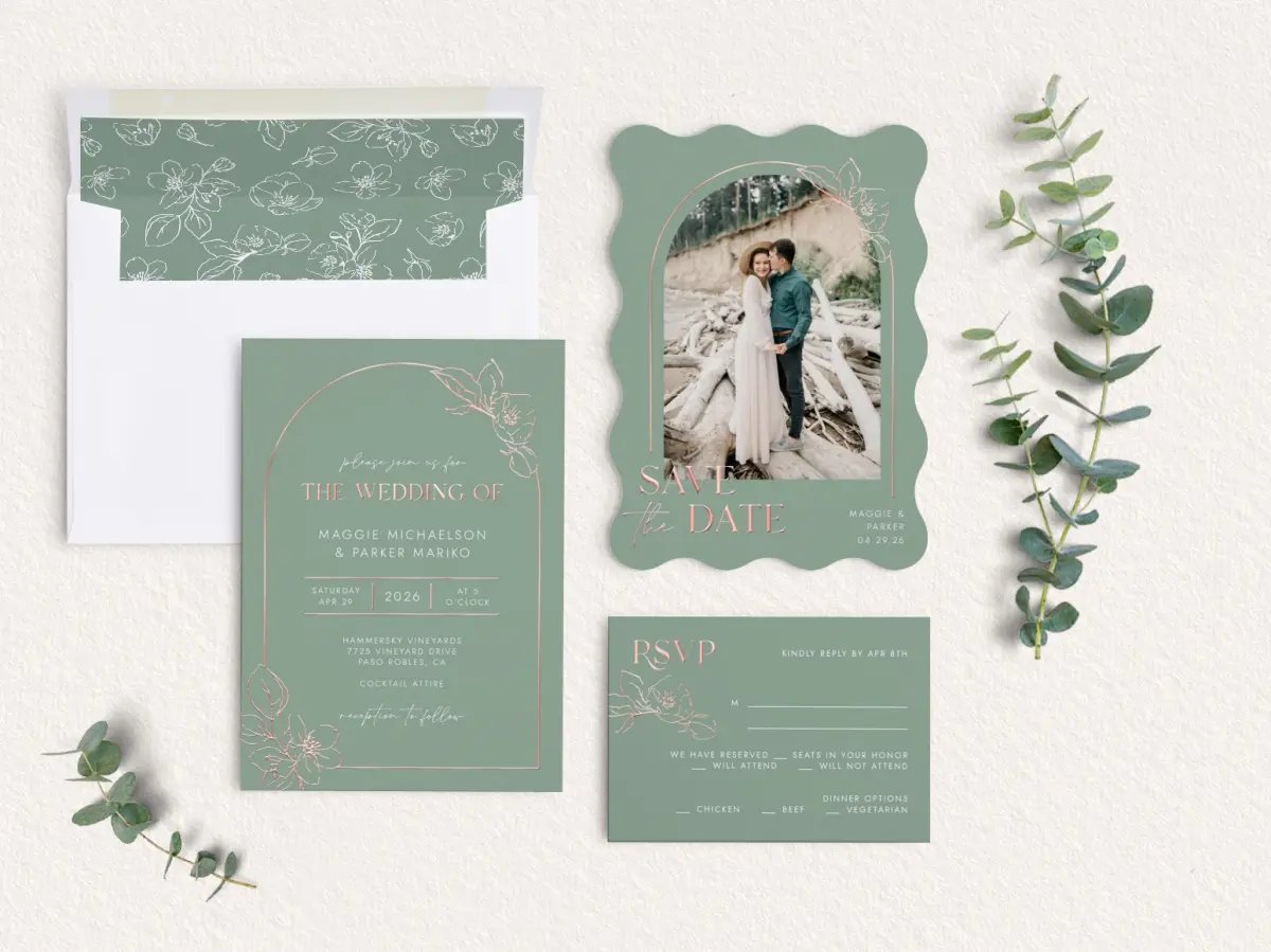 Front of Save the Date Card