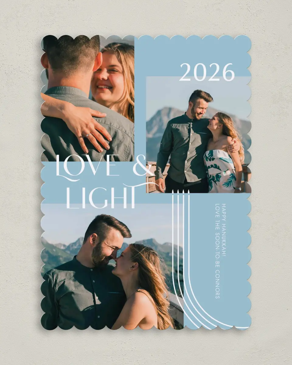 This is a 5" x 7" Hanukkah Card called Candlelight printed in full color on Premium Smooth paper