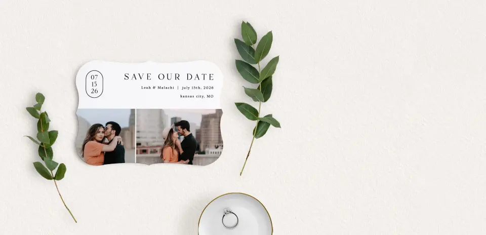 Save the Date Card with Optional Guest Addressing Service