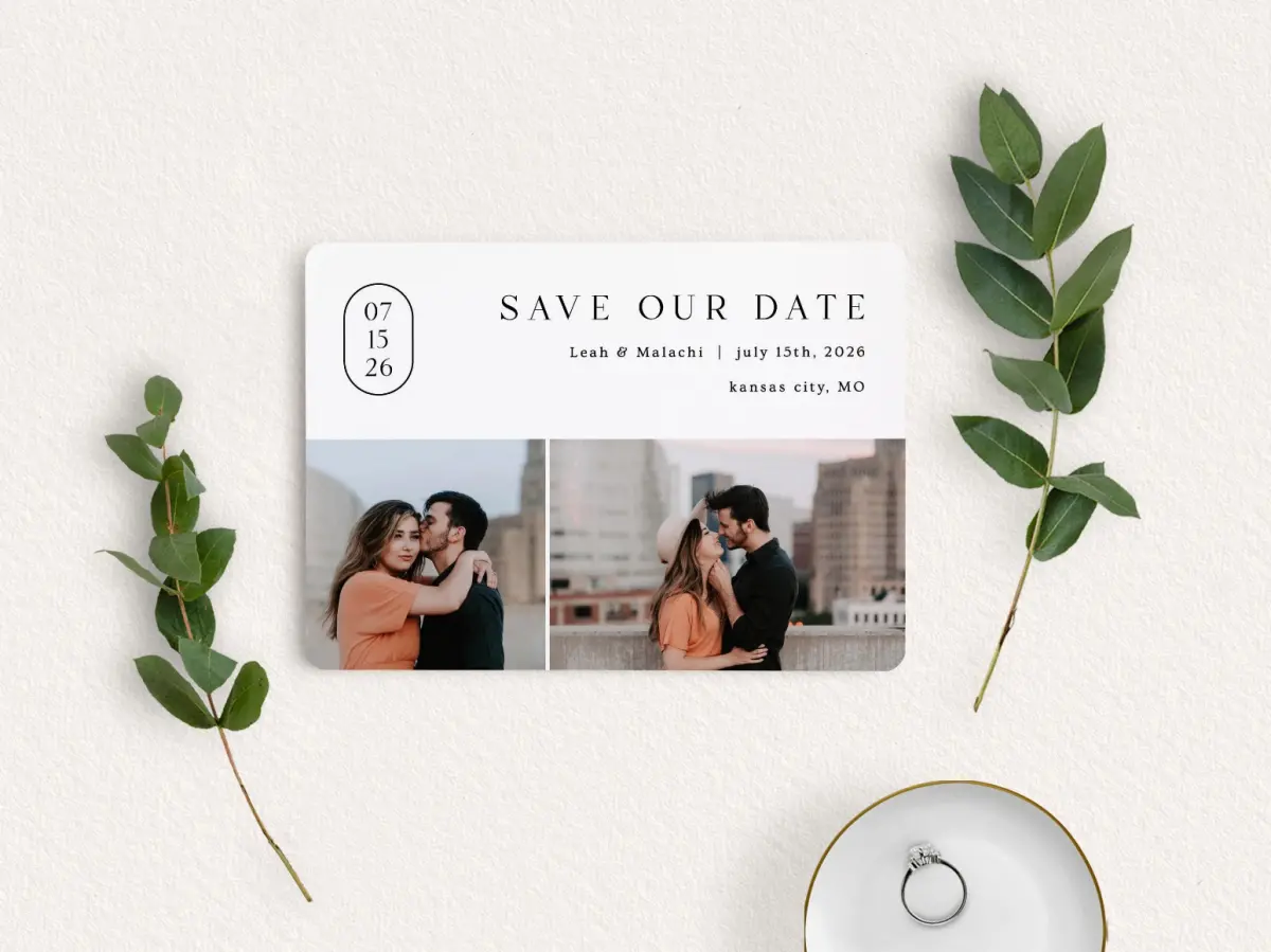 Save the Date Card with Optional Guest Addressing Service