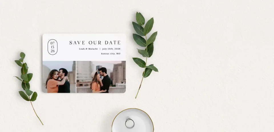 Save the Date Card with Optional Guest Addressing Service