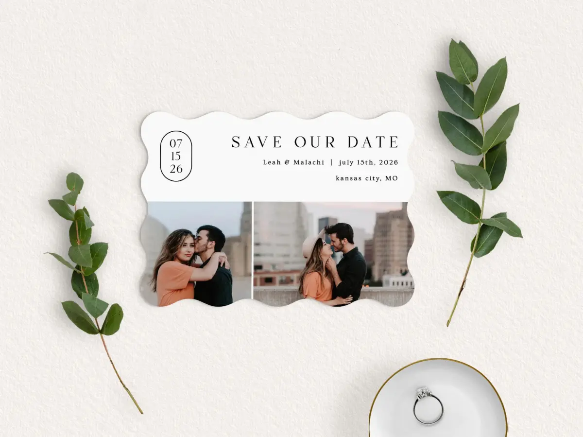 Save the Date Card with Optional Guest Addressing Service
