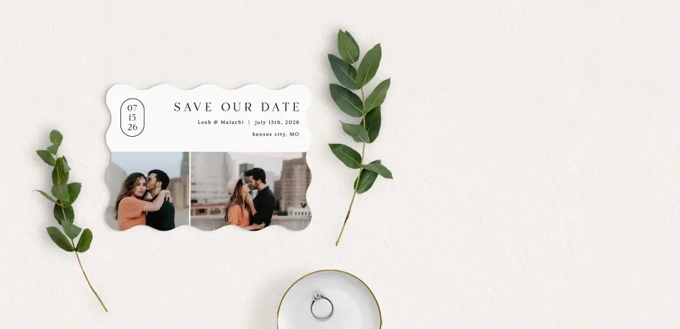 Save the Date Card with Optional Guest Addressing Service