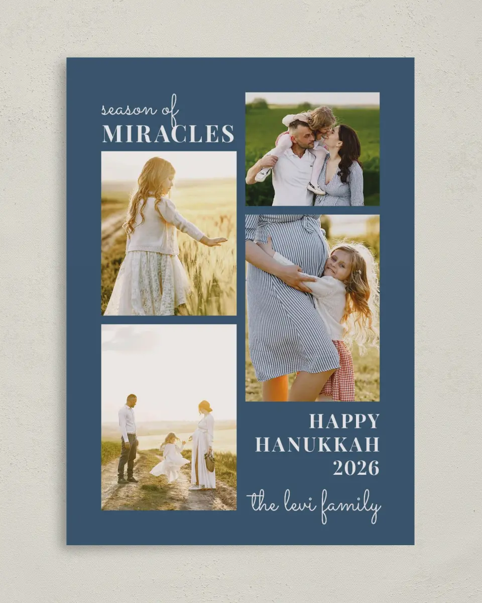 This is a 5" x 7" Hanukkah Card called Loving Light printed in full color on Premium Smooth paper