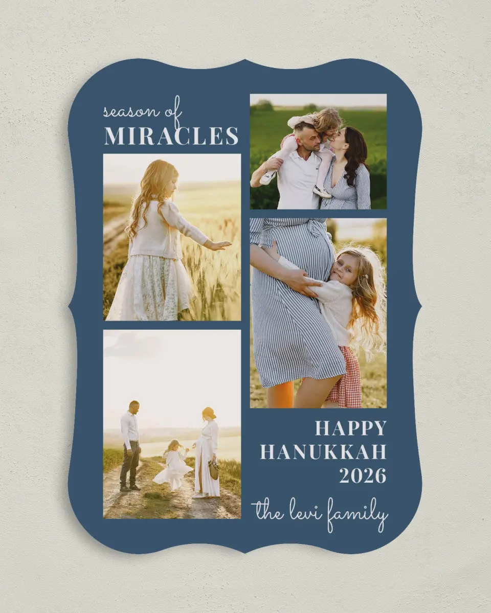 This is a 5" x 7" Hanukkah Card called Loving Light printed in full color on Premium Smooth paper