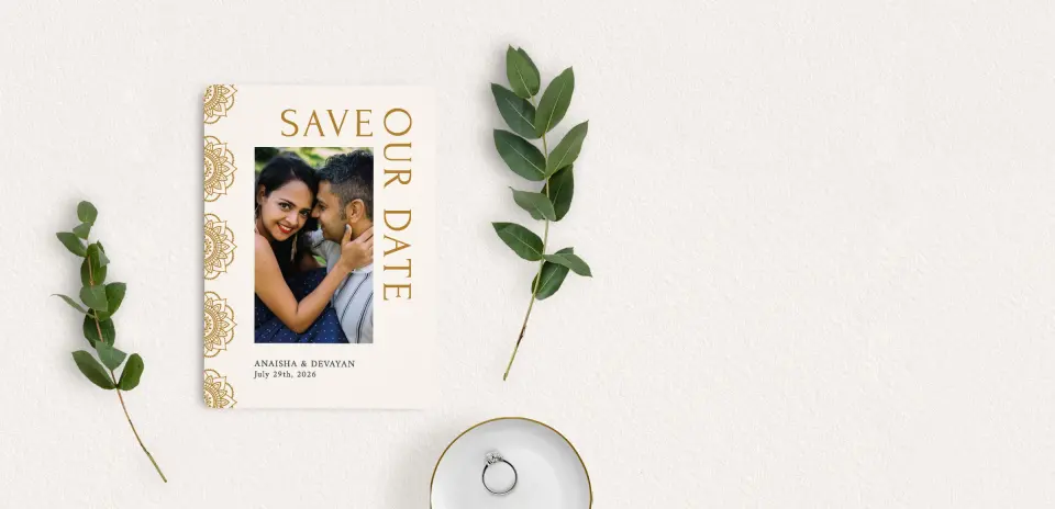 Save the Date Card with Optional Guest Addressing Service