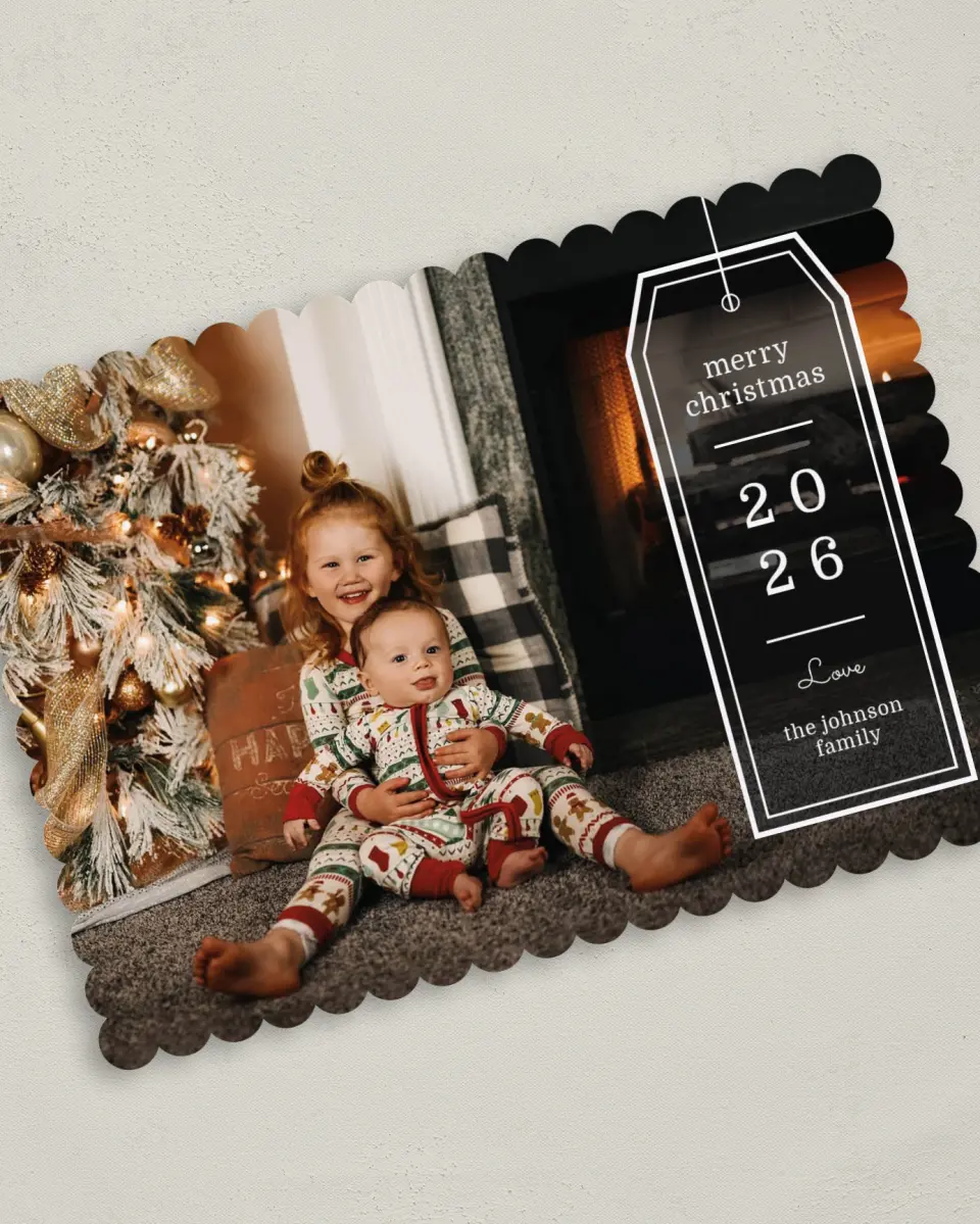 This is a 5" x 7" Christmas Card called Joyful Gift printed in full color on Premium Smooth paper on Premium Smooth paper on Premium Smooth paper