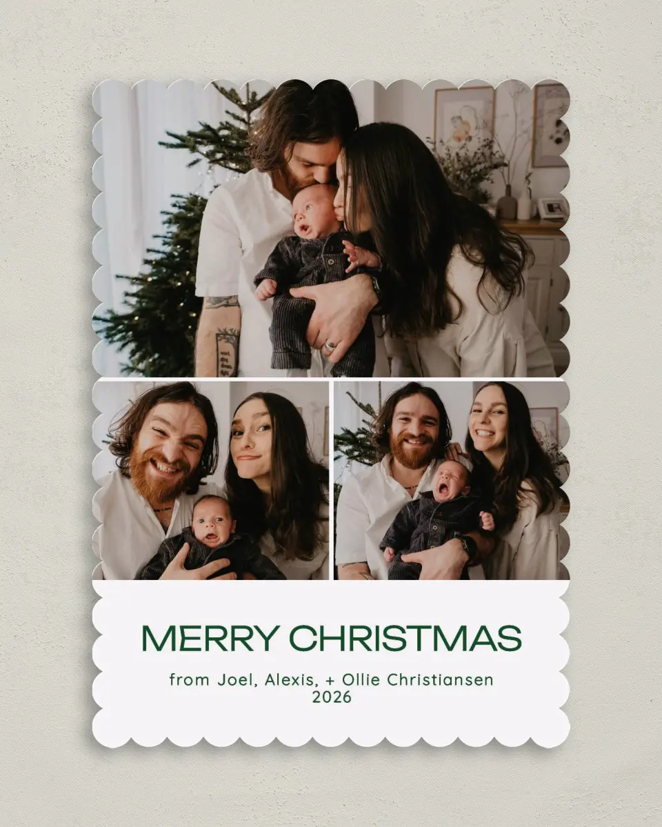 This is a 5" x 7" Christmas Card called Best Gift Ever printed in full color on Premium Smooth paper on Premium Smooth paper on Premium Smooth paper