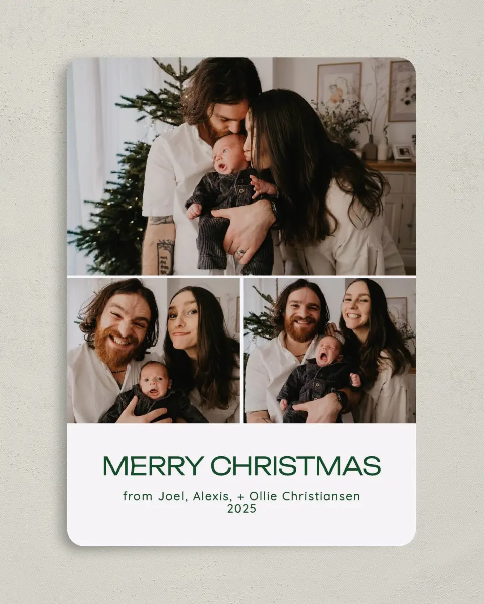 This is a 5" x 7" Christmas Card called Best Gift Ever printed in full color on Premium Smooth paper