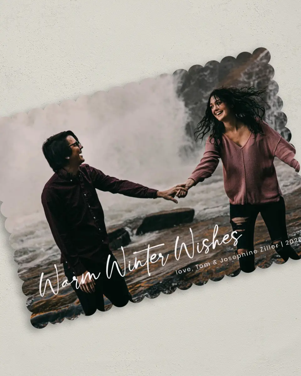 This is a 5" x 7" Christmas Card called Warm Wishes printed in full color on Premium Smooth paper on Premium Smooth paper on Premium Smooth paper