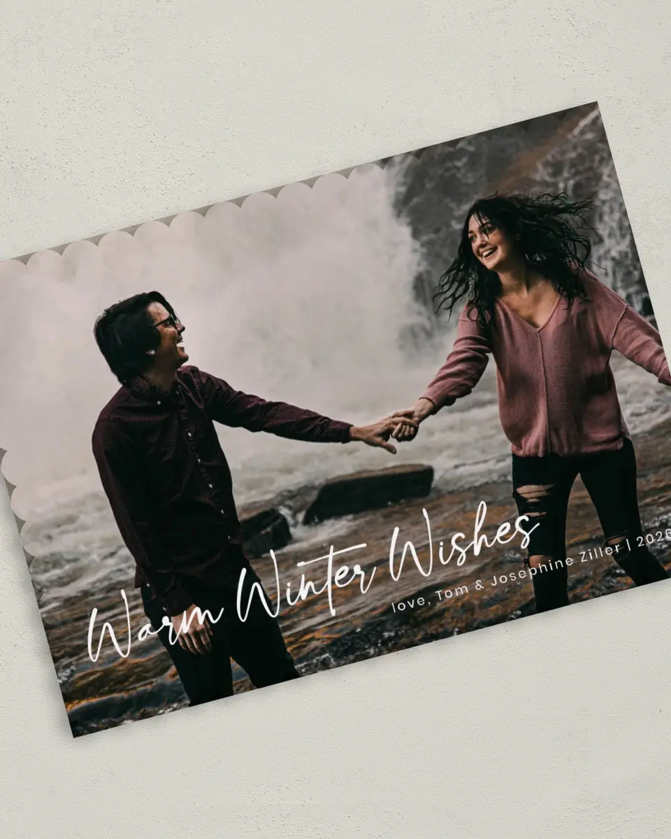 This is a 5" x 7" Christmas Card called Warm Wishes printed in full color on Premium Smooth paper on Premium Smooth paper on Premium Smooth paper