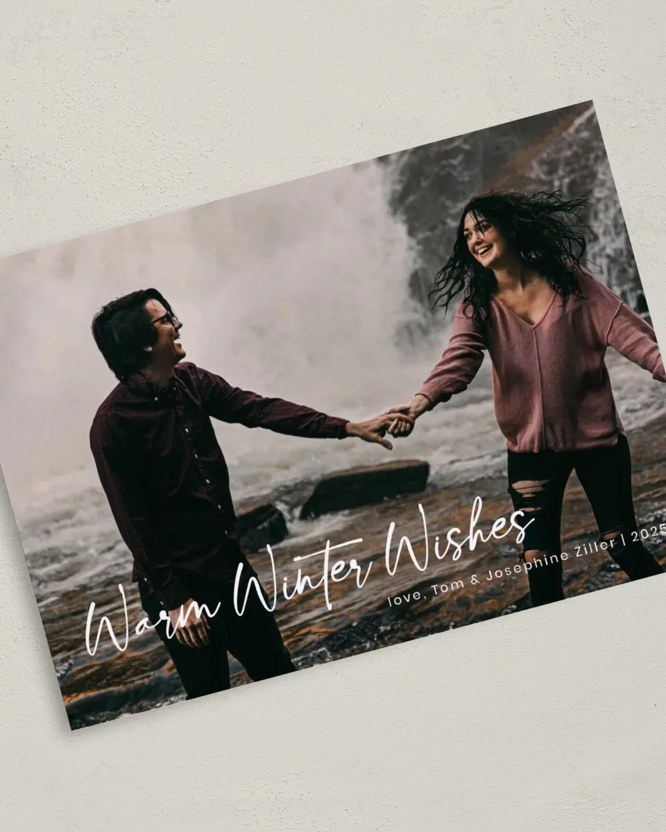 This is a 5" x 7" Christmas Card called Warm Wishes printed in full color on Premium Smooth paper
