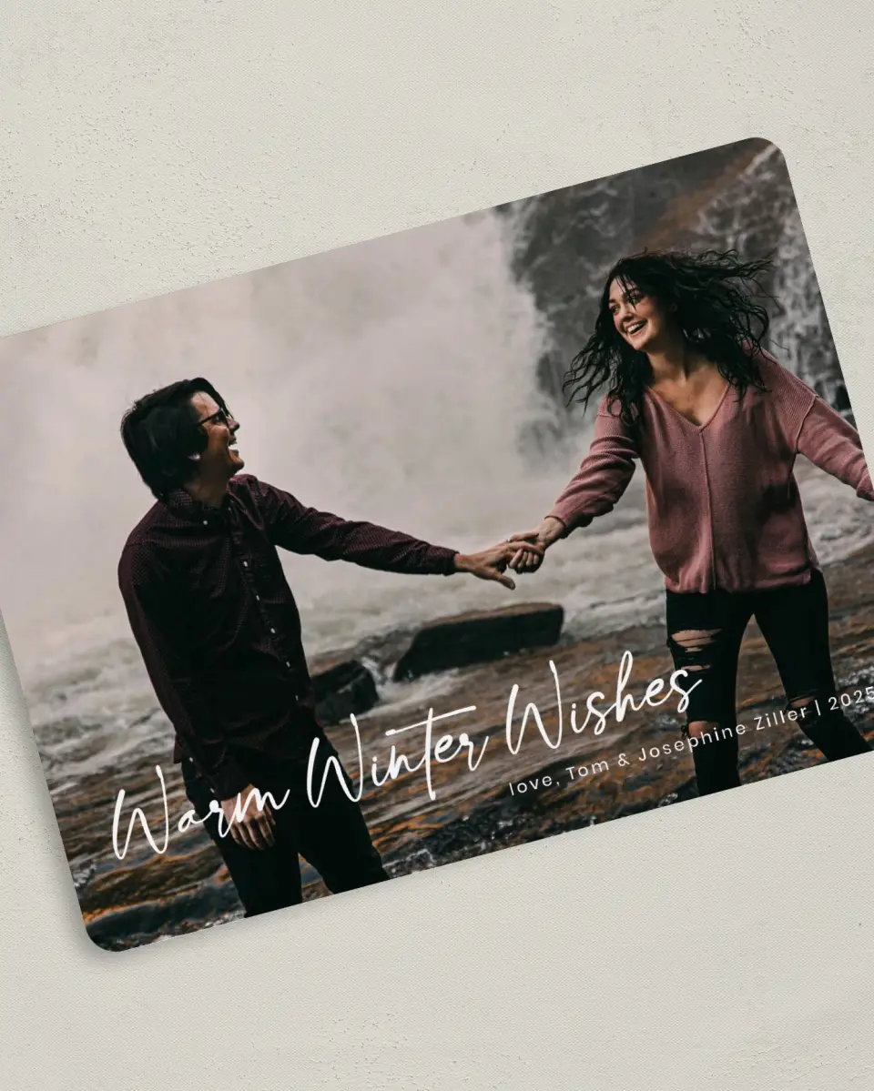 This is a 5" x 7" Christmas Card called Warm Wishes printed in full color on Premium Smooth paper