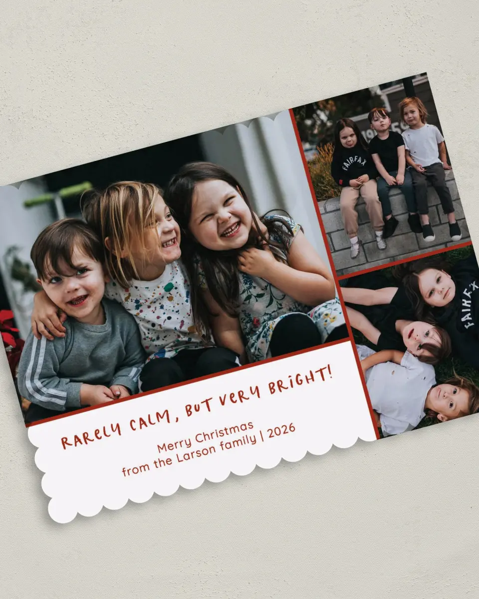 This is a 5" x 7" Christmas Card called Cheerful Chatter printed in full color on Premium Smooth paper on Premium Smooth paper on Premium Smooth paper