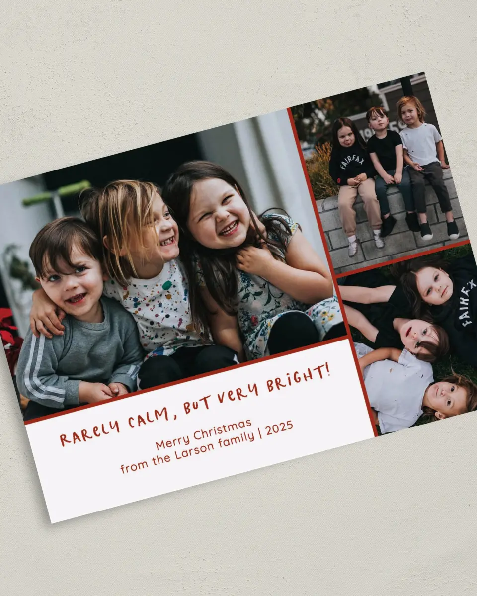 This is a 5" x 7" Christmas Card called Cheerful Chatter printed in full color on Premium Smooth paper