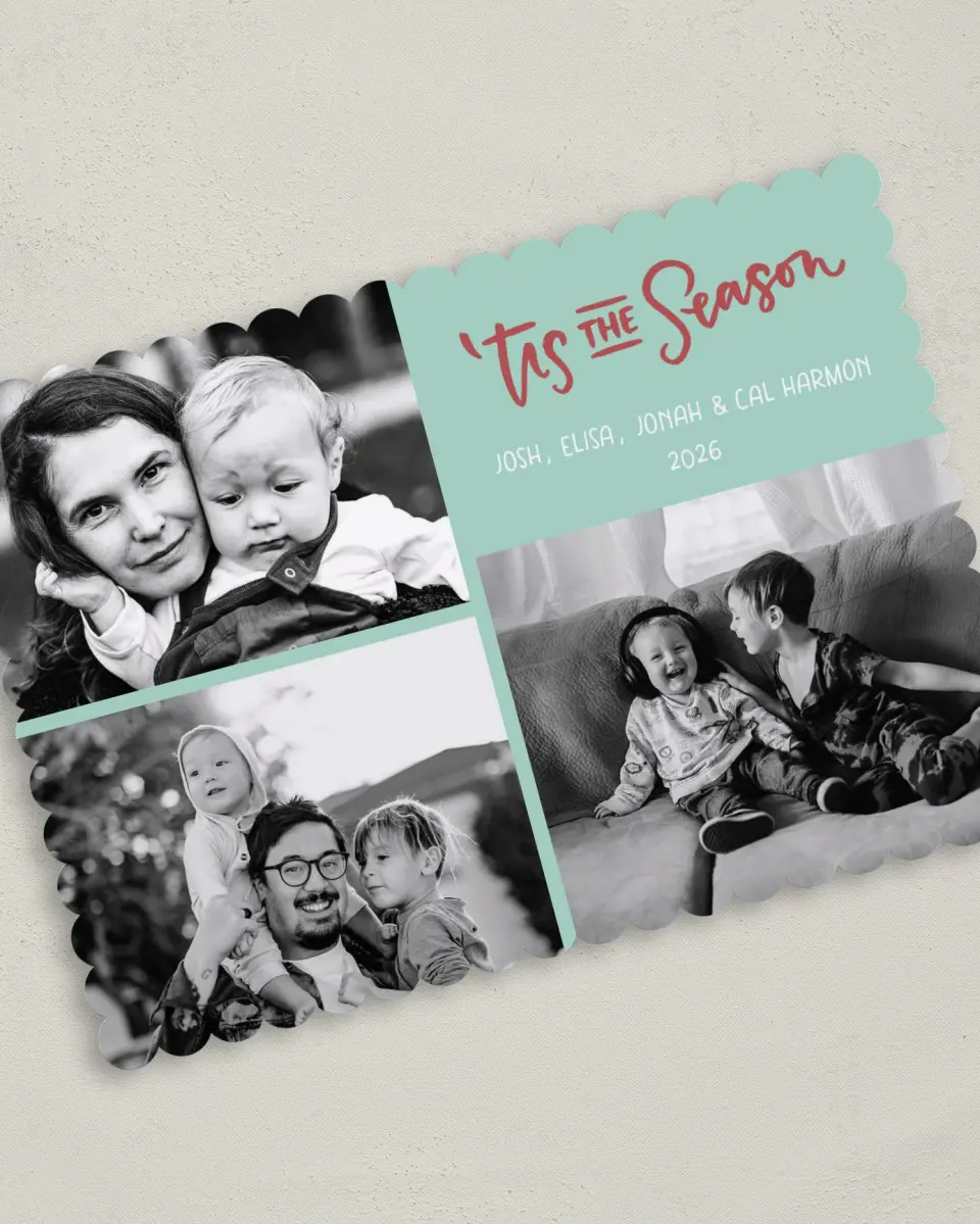 This is a 5" x 7" Christmas Card called Cheerful Trio printed in full color on Premium Smooth paper on Premium Smooth paper on Premium Smooth paper