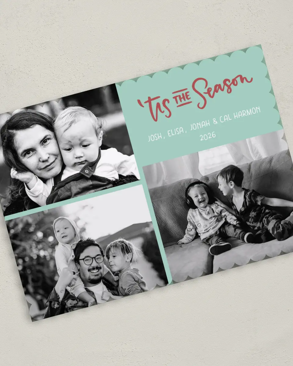 This is a 5" x 7" Christmas Card called Cheerful Trio printed in full color on Premium Smooth paper on Premium Smooth paper on Premium Smooth paper