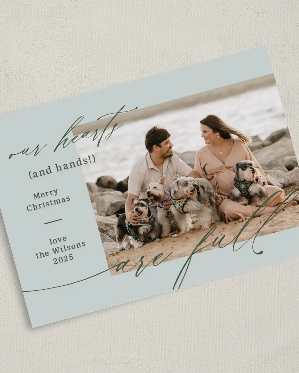 This is a 5" x 7" Christmas Card called Bountiful Blessings printed in full color on Premium Smooth paper