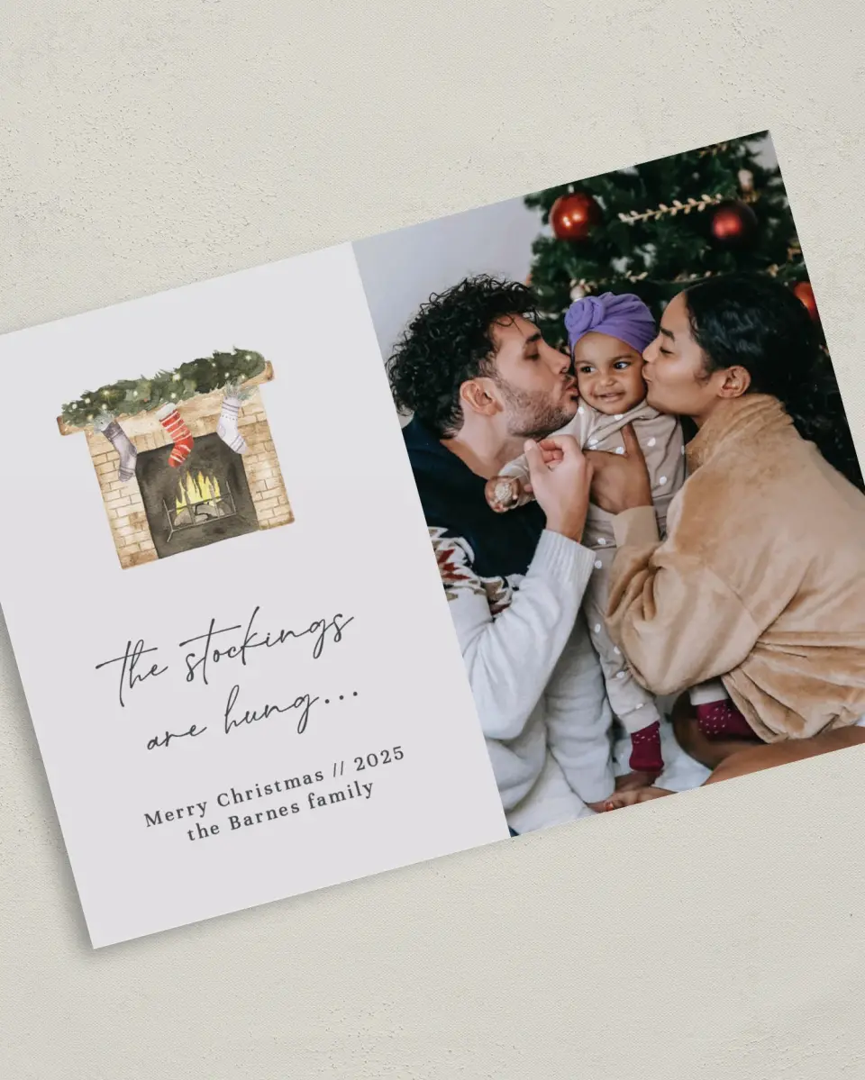 This is a 5" x 7" Christmas Card called High Hopes printed in full color on Premium Smooth paper