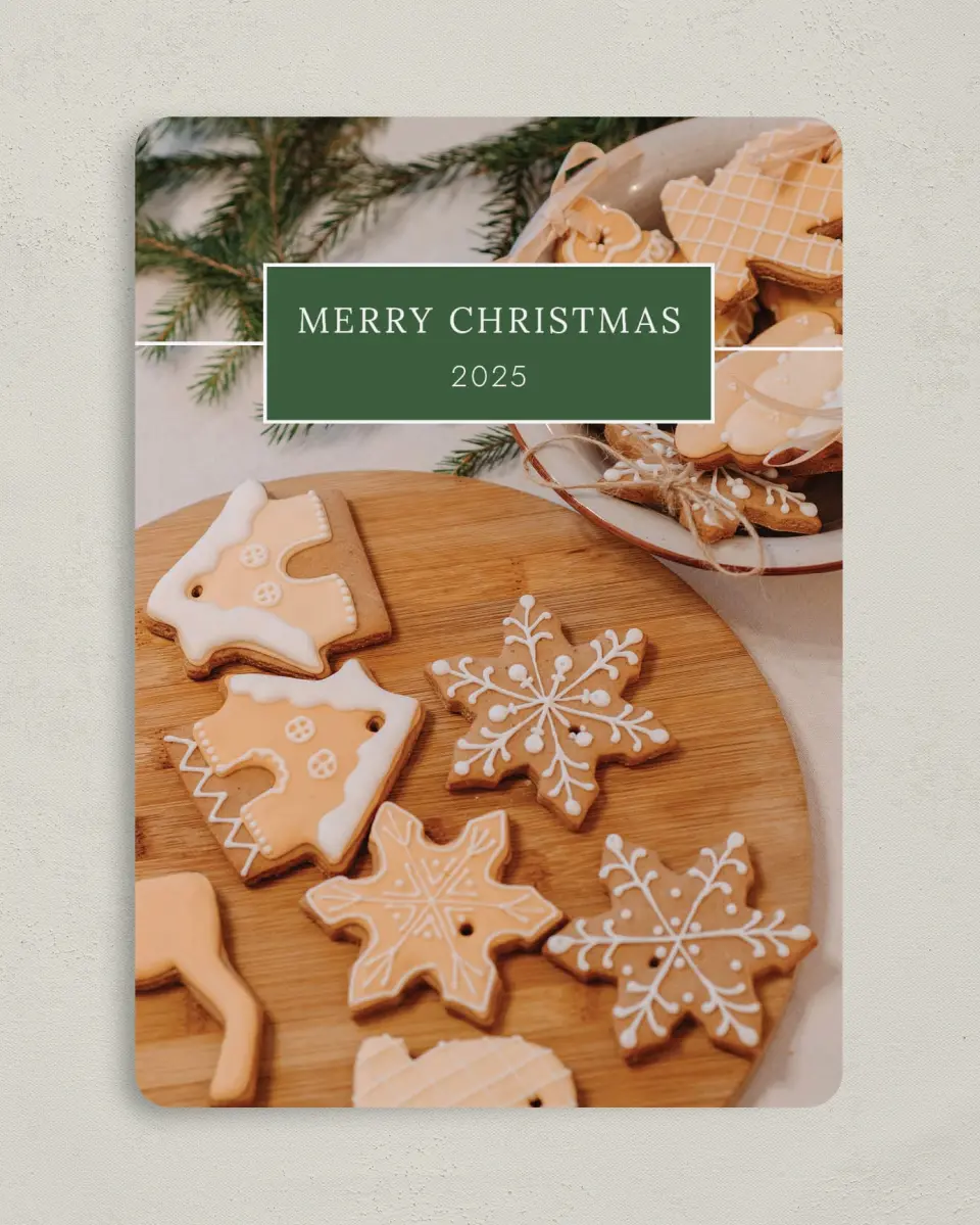 This is a 5" x 7" Christmas Card called Home Sweet Home printed in full color on Premium Smooth paper
