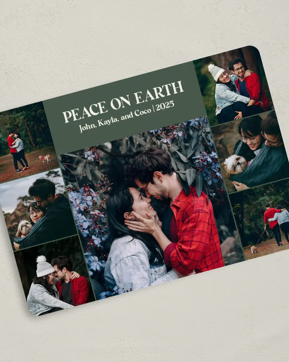 This is a 5" x 7" Christmas Card called Season of Solace printed in full color on Premium Smooth paper
