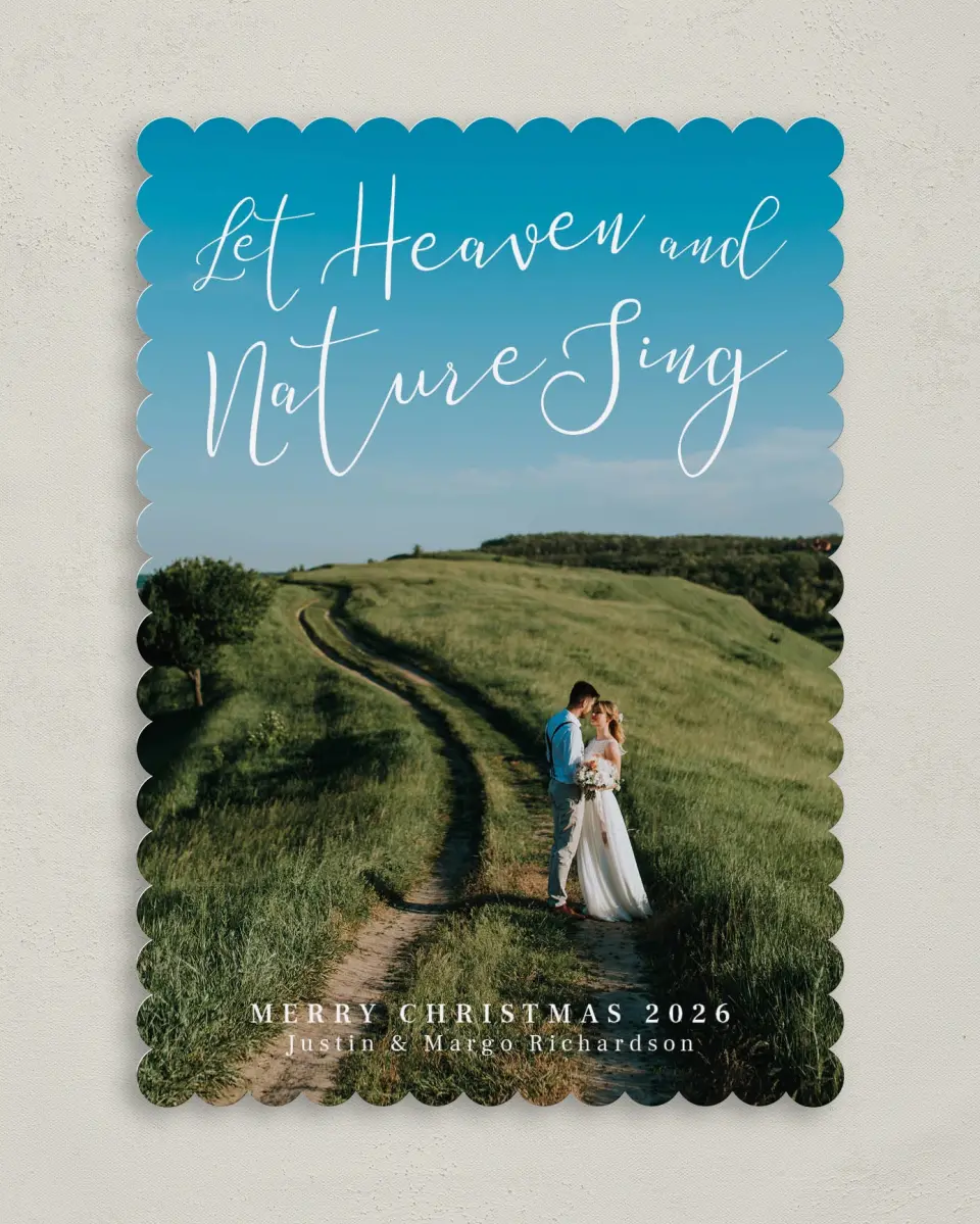 This is a 5" x 7" Christmas Card called Song of Glory printed in full color on Premium Smooth paper on Premium Smooth paper on Premium Smooth paper