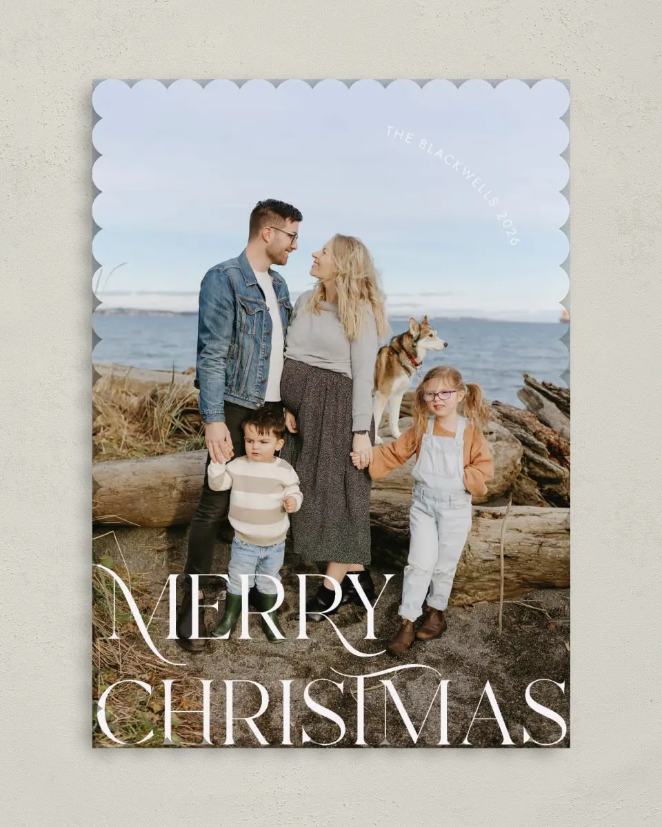 This is a 5" x 7" Christmas Card called Charming Christmas printed in full color on Premium Smooth paper on Premium Smooth paper on Premium Smooth paper