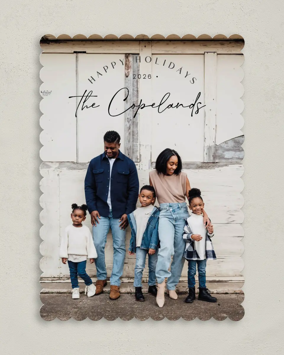 This is a 5" x 7" Christmas Card called Festive Family printed in full color on Premium Smooth paper on Premium Smooth paper on Premium Smooth paper