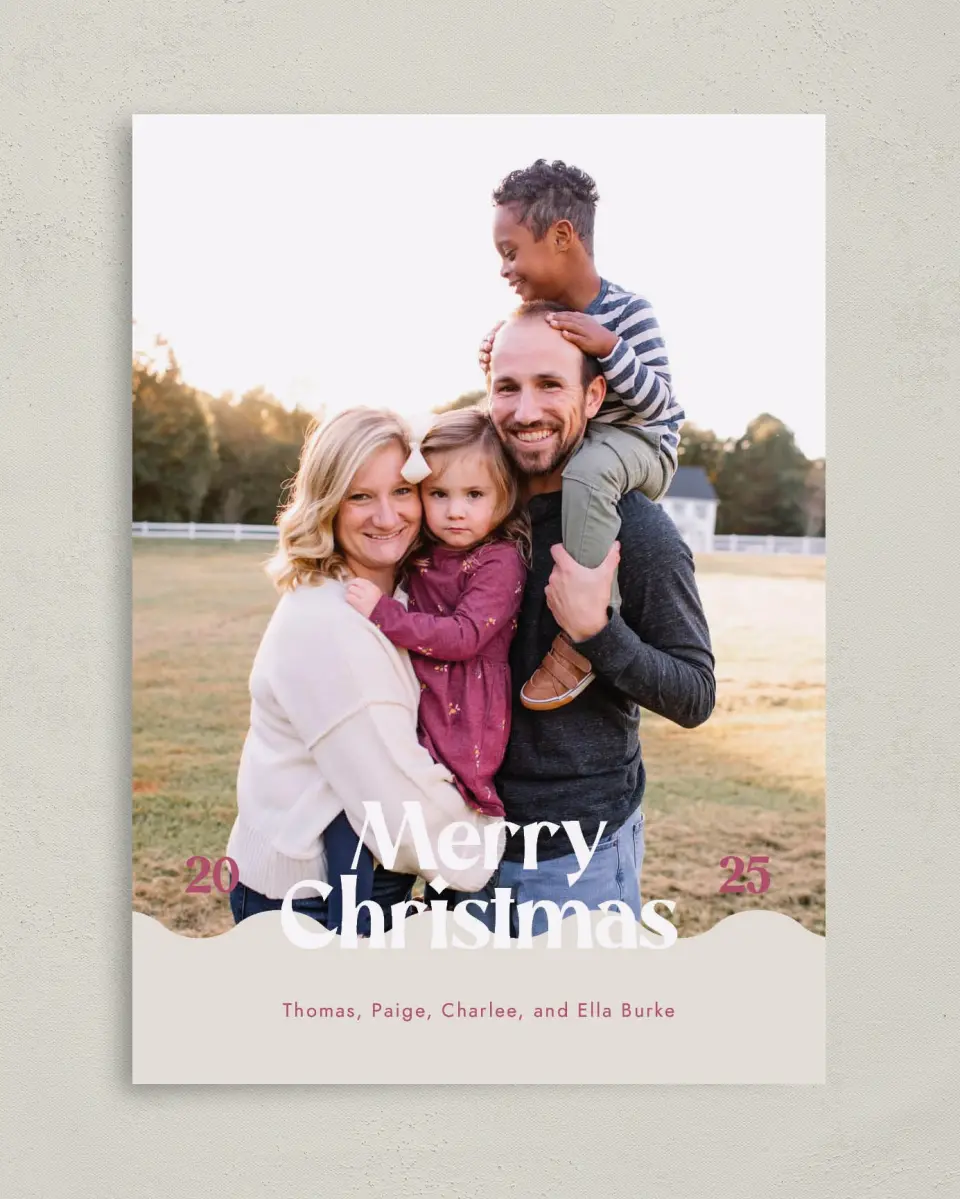 This is a 5" x 7" Christmas Card called Wonderful Waves printed in full color on Premium Smooth paper